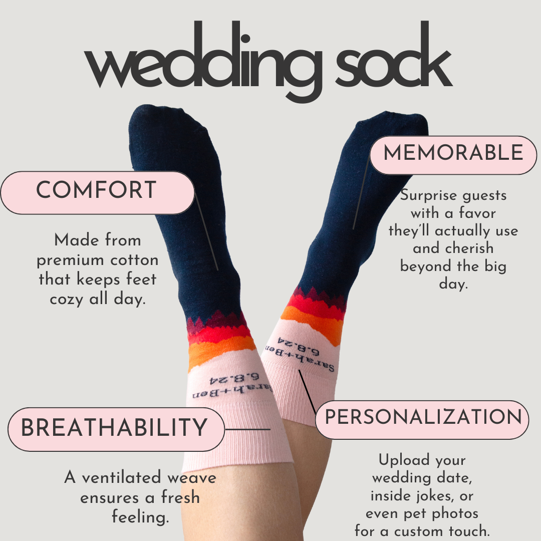 Custom Wedding Socks – (Deposit, Get Physical Sample)