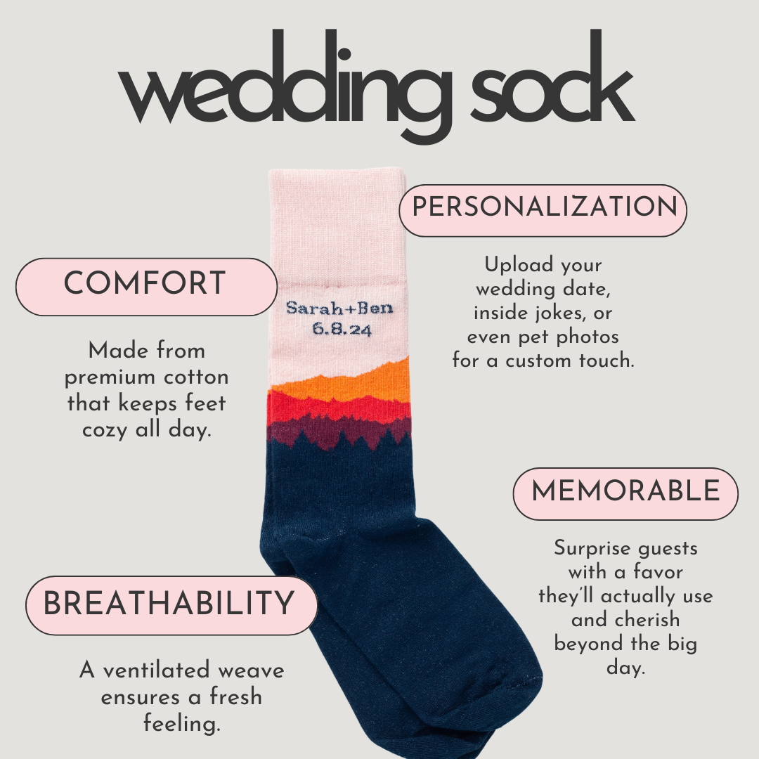 Custom Wedding Socks – (Deposit, Get Physical Sample)