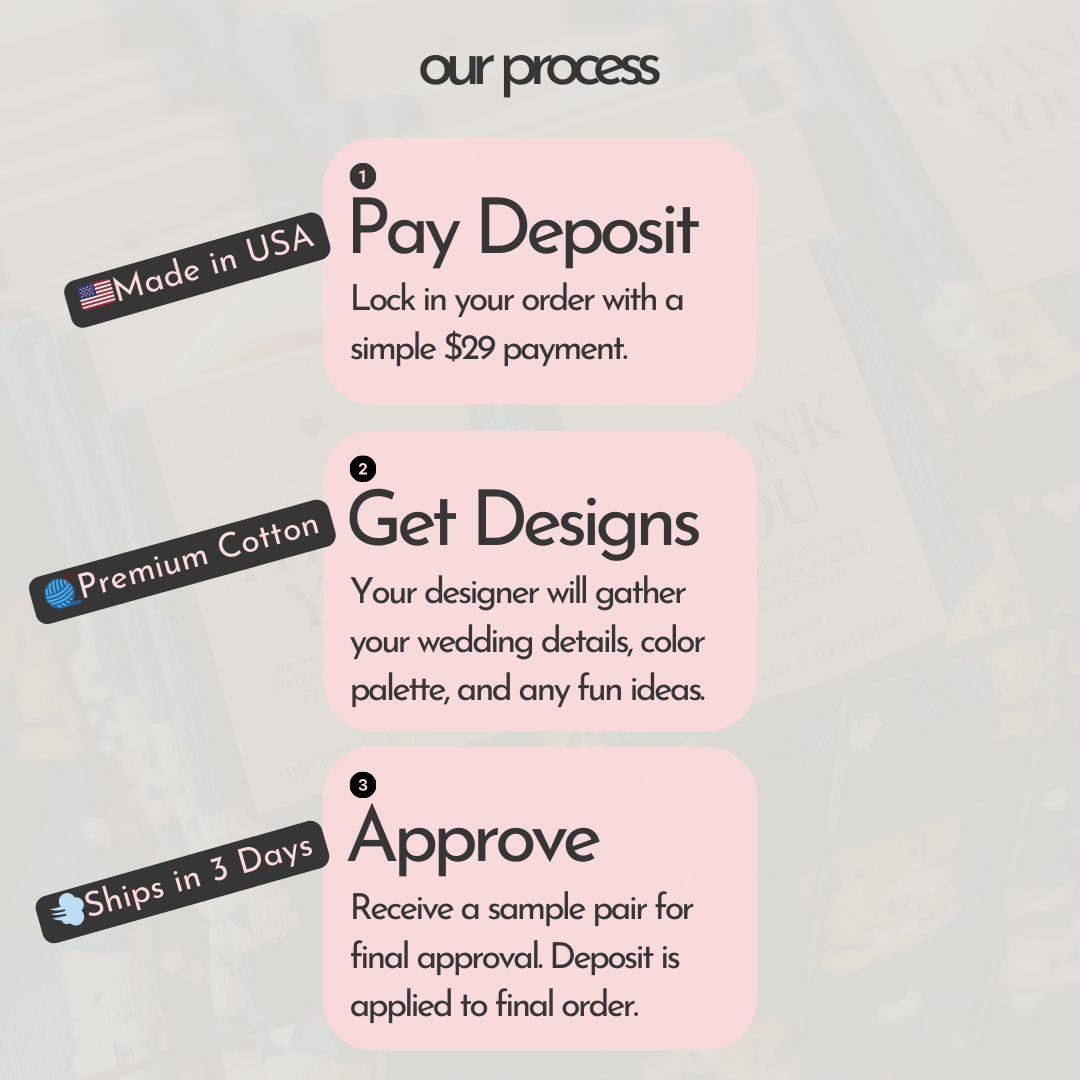 Custom Wedding Socks – (Deposit, Get Designs)